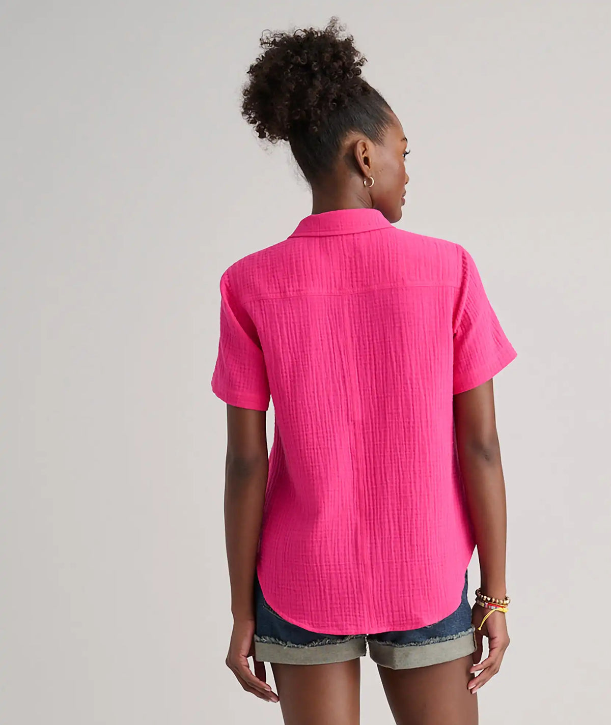 Cotton Gauze Short-Sleeve Jodi Shirt