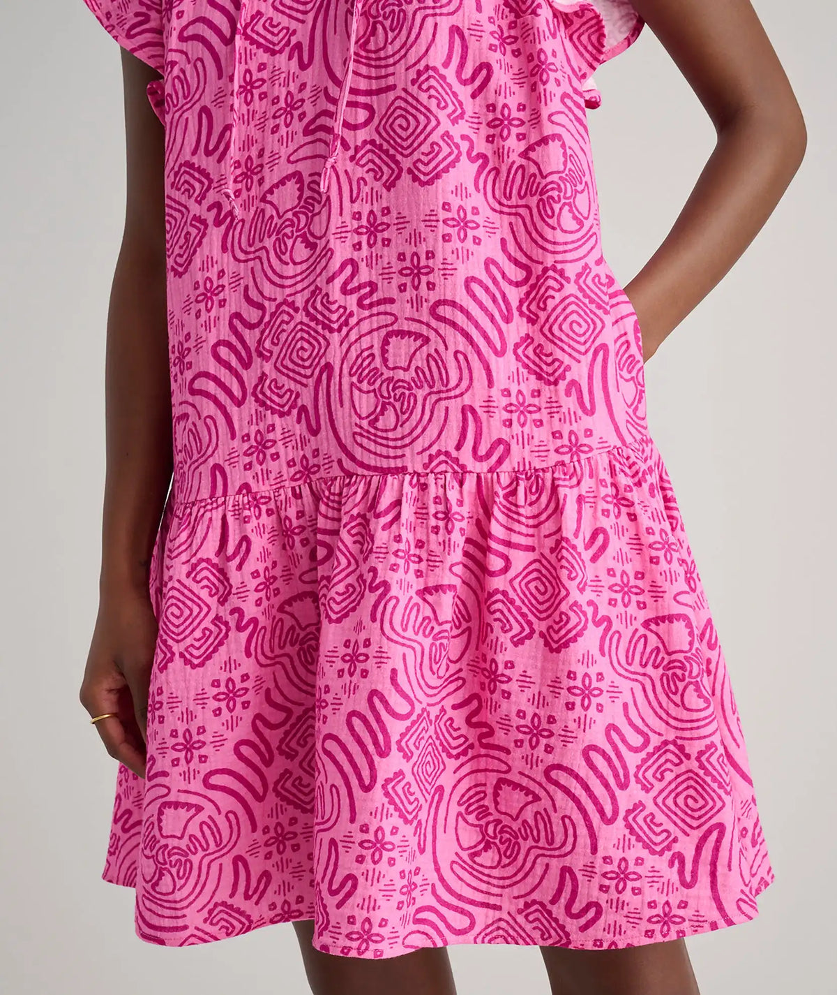 Cotton Gauze Flutter Sleeve Arya Dress