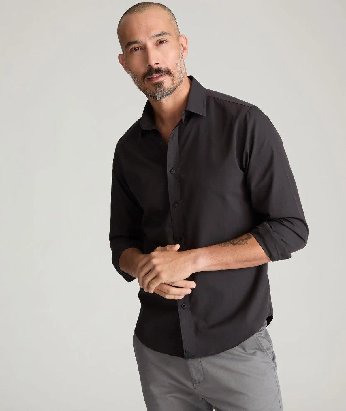 Wrinkle-Free Black Stone Shirt