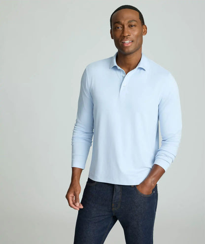 Wrinkle-Free Damaschino Long-Sleeve Polo - FINAL SALE