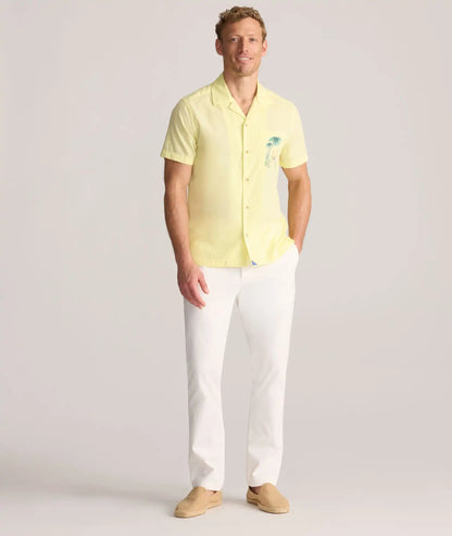 Vintage Wash Short-Sleeve Camp Collar Shirt