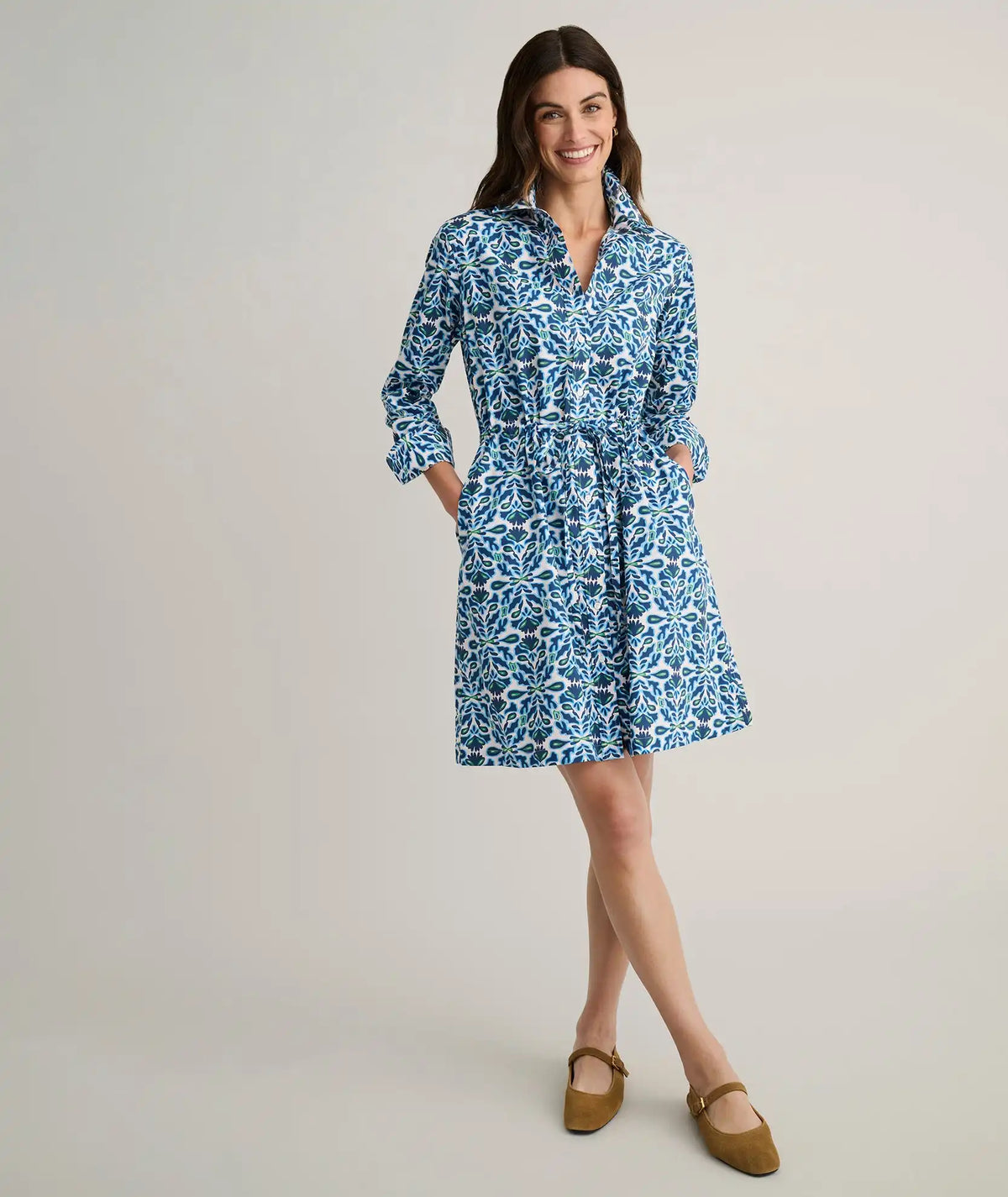 Stretch Cotton Poplin Taylor Shirtdress