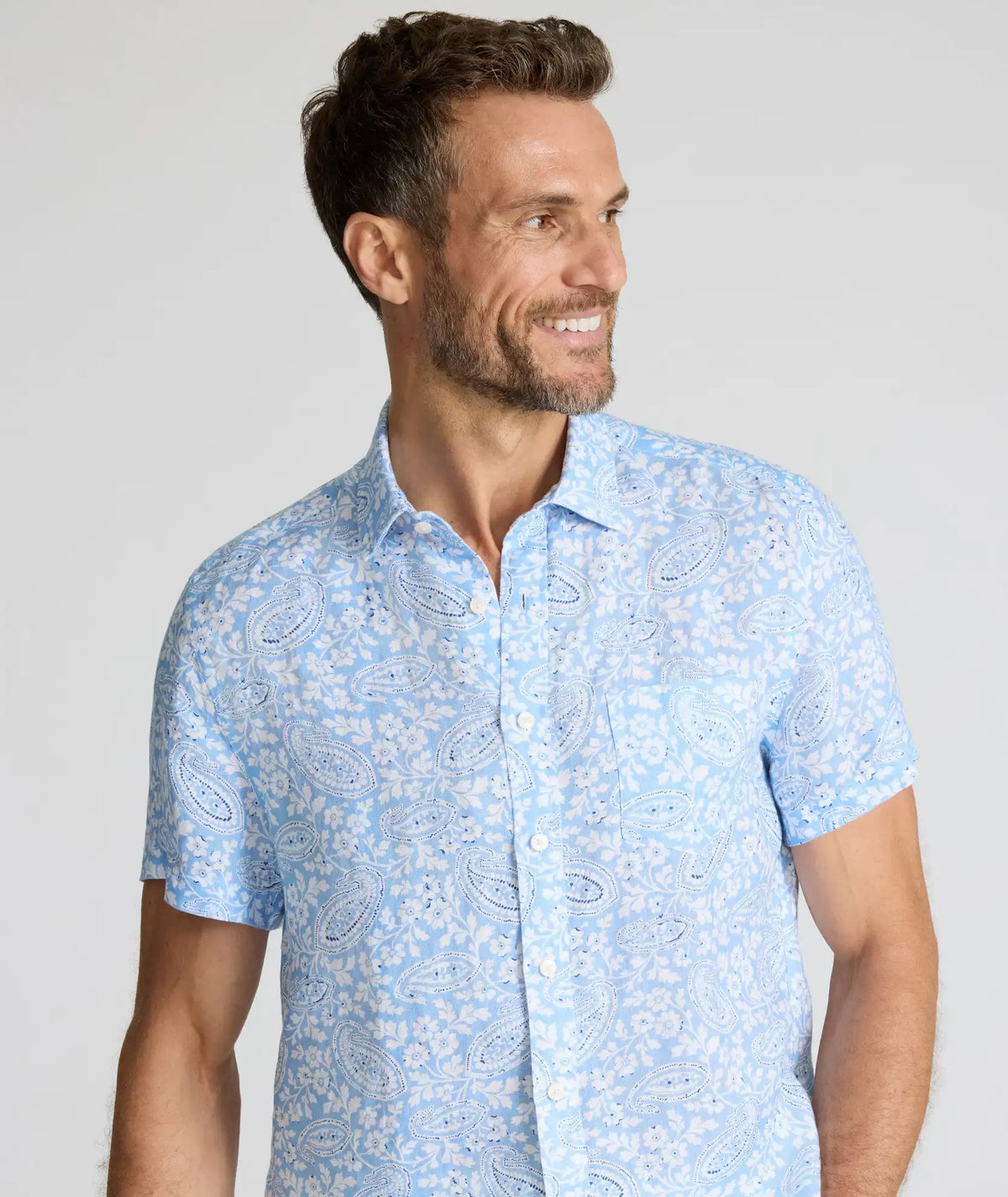 Linen Short-Sleeve Turner Shirt  - FINAL SALE